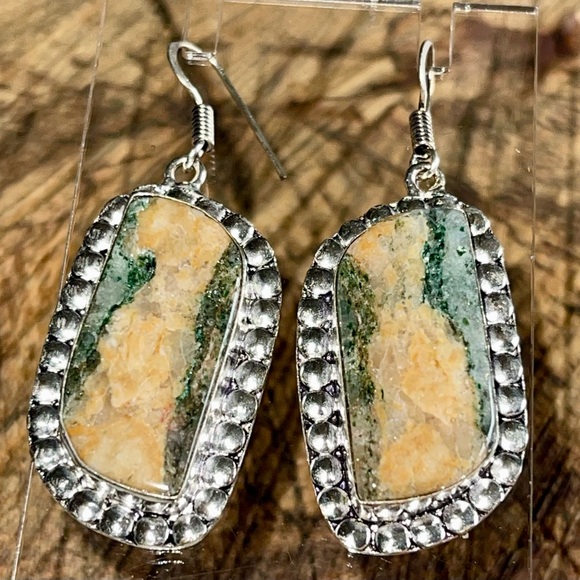 “The Relief Stone” Mariposite Earrings 1 7/8” - Picture 1 of 5